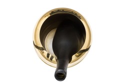 Casa Padrino Objeto Decorativo de Lujo Oro Ø 18 x H. 21,2 cm - Enfriador de Vino de Latón Macizo Pulido - Accesorios de Decoración de Lujo Casa Padrino Objeto Decorativo de Lujo Oro Ø 18 x H. 21,2 cm - Enfriador de Vino de Latón Macizo Pulido - Accesorios de Decoración de Lujo