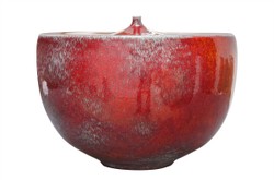 Casa Padrino Jarrón de Lujo Naranja Ø 33 x H. 25,5 cm - Jarrón Decorativo Ancho de Loza en Naranja Intenso - Accesorios de Decoración de Lujo Casa Padrino Jarrón de Lujo Naranja Ø 33 x H. 25,5 cm - Jarrón Decorativo Ancho de Loza en Naranja Intenso - Accesorios de Decoración de Lujo