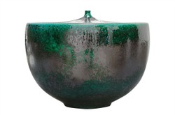 Casa Padrino Jarrón de Lujo Verde Ø 33 x H. 25,5 cm - Jarrón Decorativo Ancho de Loza en Verde Intenso - Accesorios de Decoración de Lujo Casa Padrino Jarrón de Lujo Verde Ø 33 x H. 25,5 cm - Jarrón Decorativo Ancho de Loza en Verde Intenso - Accesorios de Decoración de Lujo