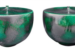 Casa Padrino Jarrón de Lujo Verde Ø 33 x H. 25,5 cm - Jarrón Decorativo Ancho de Loza en Verde Intenso - Accesorios de Decoración de Lujo Casa Padrino Jarrón de Lujo Verde Ø 33 x H. 25,5 cm - Jarrón Decorativo Ancho de Loza en Verde Intenso - Accesorios de Decoración de Lujo