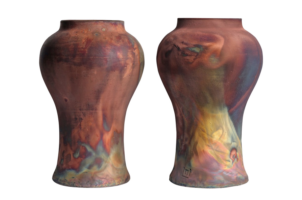 Casa Padrino Jarrón de Lujo Color Cobre Ø 22 x H. 34 cm - Jarrón Decorativo de Loza con Superficie Mate Color Cobre en Estilo Raku - Accesorios de Decoración de Lujo Casa Padrino Jarrón de Lujo Color Cobre Ø 22 x H. 34 cm - Jarrón Decorativo de Loza con Superficie Mate Color Cobre en Estilo Raku - Accesorios de Decoración de Lujo
