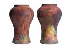 Casa Padrino Jarrón de Lujo Color Cobre Ø 22 x H. 34 cm - Jarrón Decorativo de Loza con Superficie Mate Color Cobre en Estilo Raku - Accesorios de Decoración de Lujo Casa Padrino Jarrón de Lujo Color Cobre Ø 22 x H. 34 cm - Jarrón Decorativo de Loza con Superficie Mate Color Cobre en Estilo Raku - Accesorios de Decoración de Lujo
