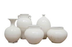 Casa Padrino Jarrones de Lujo Set de 5 H. 13-25 cm - 5 Jarrones de Cerámica en Formas y Tamaños Diferentes - Accesorios de Decoración de Lujo