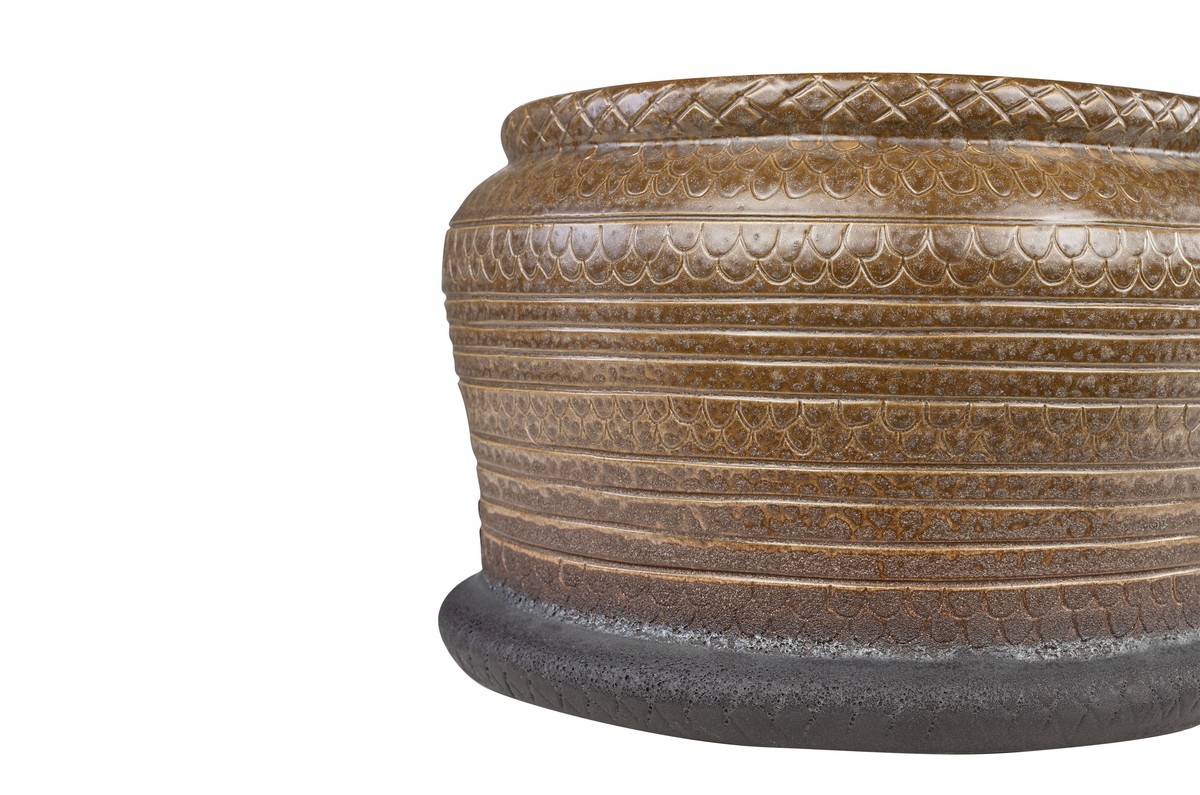 Casa Padrino Jarrón de Lujo Marrón Ø 34-50 x H. 14-35,5 cm - Jarrón Decorativo Ancho de Formas Orgánicas de Loza en Marrón - Accesorios de Decoración de Lujo Casa Padrino Jarrón de Lujo Marrón Ø 34-50 x H. 14-35,5 cm - Jarrón Decorativo Ancho de Formas Orgánicas de Loza en Marrón - Accesorios de Decoración de Lujo