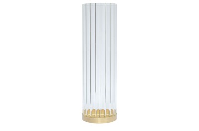 Casa Padrino Bougeoir de Luxe Or Ø 10 x H. 30-33 cm - Bougeoir en Laiton Massif Brossé avec Cylindre en Verre - Accessoires Déco de Luxe Casa Padrino Bougeoir de Luxe Or Ø 10 x H. 30-33 cm - Bougeoir en Laiton Massif Brossé avec Cylindre en Verre - Accessoires Déco de Luxe