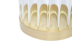 Casa Padrino Portavelas de Lujo Oro Ø 10 x H. 30-33 cm - Portavelas de Latón Macizo Cepillado con Cilindro de Cristal - Accesorios de Decoración de Lujo Casa Padrino Portavelas de Lujo Oro Ø 10 x H. 30-33 cm - Portavelas de Latón Macizo Cepillado con Cilindro de Cristal - Accesorios de Decoración de Lujo