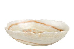 Casa Padrino Cuenco de Lujo 33 x 24 x H. 12 cm - Cuenco Finamente Pulido de Ónix de Alta Calidad - Accesorios de Decoración de Lujo