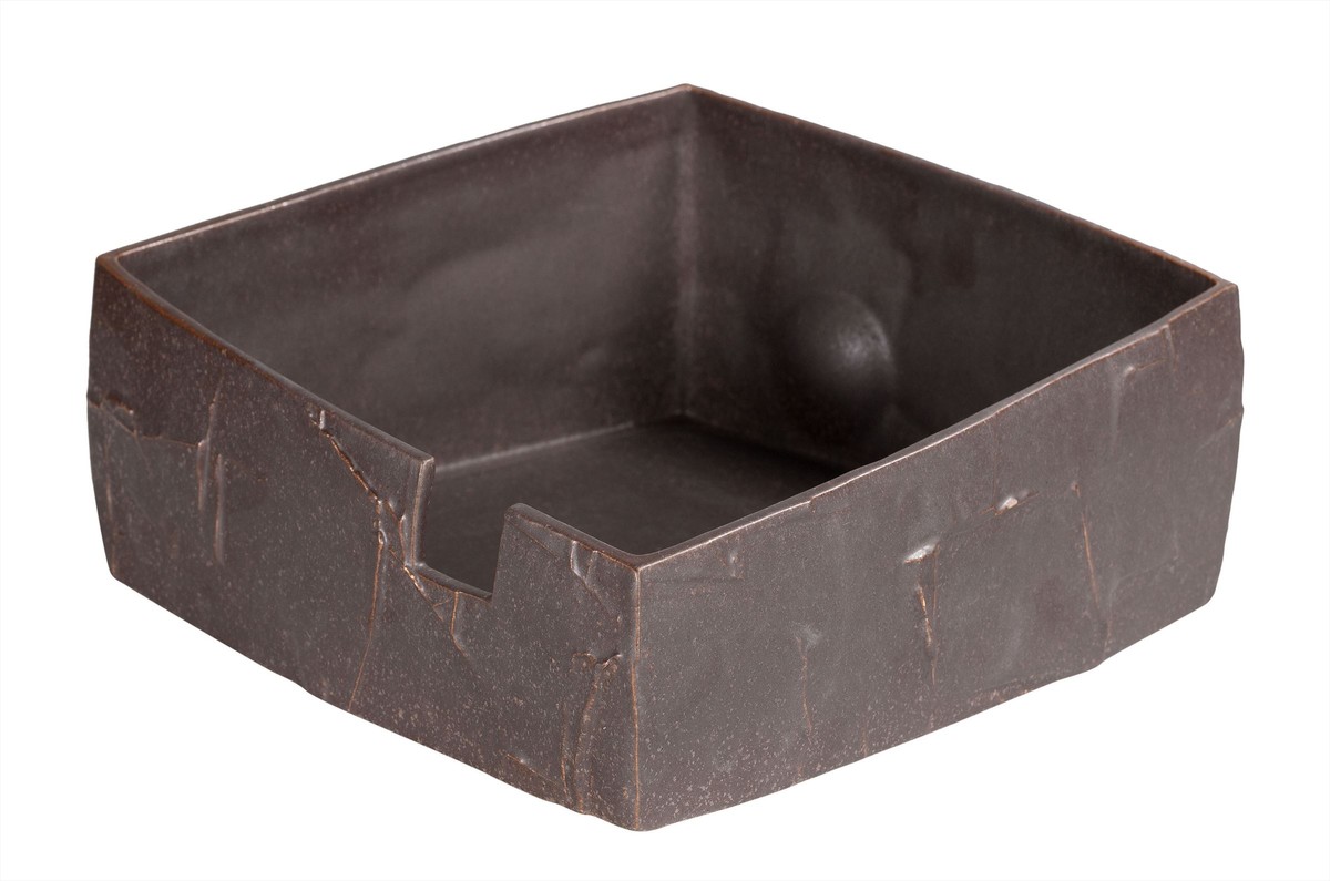 Casa Padrino Cuenco de Lujo Marrón 28 x 28 x H. 14 cm - Cuenco Shali de Loza en un Cálido Marrón - Accesorios de Decoración de Lujo Casa Padrino Cuenco de Lujo Marrón 28 x 28 x H. 14 cm - Cuenco Shali de Loza en un Cálido Marrón - Accesorios de Decoración de Lujo