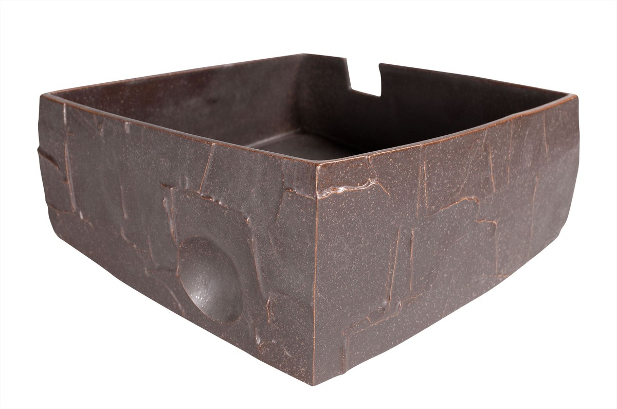 Casa Padrino Cuenco de Lujo Marrón 28 x 28 x H. 14 cm - Cuenco Shali de Loza en un Cálido Marrón - Accesorios de Decoración de Lujo Casa Padrino Cuenco de Lujo Marrón 28 x 28 x H. 14 cm - Cuenco Shali de Loza en un Cálido Marrón - Accesorios de Decoración de Lujo