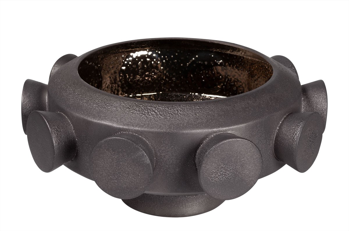 Casa Padrino Cuenco de Lujo Color Bronce Ø 40 x H. 19 cm - Gran Cuenco Redondo Unfo de Loza con Superficie Color Bronce - Accesorios de Decoración de Lujo Casa Padrino Cuenco de Lujo Color Bronce Ø 40 x H. 19 cm - Gran Cuenco Redondo Unfo de Loza con Superficie Color Bronce - Accesorios de Decoración de Lujo