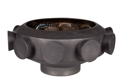 Casa Padrino Coupe de Luxe Couleur Bronze Ø 40 x H. 19 cm - Grande Coupe Ronde Unfo en Faïence avec Surface Couleur Bronze - Accessoires Déco de Luxe Casa Padrino Coupe de Luxe Couleur Bronze Ø 40 x H. 19 cm - Grande Coupe Ronde Unfo en Faïence avec Surface Couleur Bronze - Accessoires Déco de Luxe