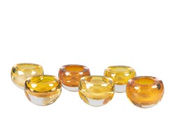 Casa Padrino Cuenco de Lujo Ámbar Ø 13 x H. 9,5 cm - Pequeño Cuenco de Cristal Macizo - Accesorios de Decoración de Lujo Casa Padrino Cuenco de Lujo Ámbar Ø 13 x H. 9,5 cm - Pequeño Cuenco de Cristal Macizo - Accesorios de Decoración de Lujo