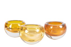 Casa Padrino Cuenco de Lujo Ámbar Ø 13 x H. 9,5 cm - Pequeño Cuenco de Cristal Macizo - Accesorios de Decoración de Lujo Casa Padrino Cuenco de Lujo Ámbar Ø 13 x H. 9,5 cm - Pequeño Cuenco de Cristal Macizo - Accesorios de Decoración de Lujo