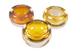 Casa Padrino Cuenco de Lujo Ámbar Ø 13 x H. 9,5 cm - Pequeño Cuenco de Cristal Macizo - Accesorios de Decoración de Lujo Casa Padrino Cuenco de Lujo Ámbar Ø 13 x H. 9,5 cm - Pequeño Cuenco de Cristal Macizo - Accesorios de Decoración de Lujo