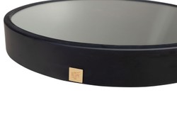Casa Padrino Espejo de Pared de Lujo Negro Ø 40 cm - Espejo de Pared Redondo Dott con Marco de Acero Inoxidable Lacado en Polvo Negro - Accesorios de Decoración de Lujo Casa Padrino Espejo de Pared de Lujo Negro Ø 40 cm - Espejo de Pared Redondo Dott con Marco de Acero Inoxidable Lacado en Polvo Negro - Accesorios de Decoración de Lujo