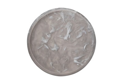 Casa Padrino Objet Décoratif de Luxe Noir Ø 21 x H. 1,7 cm - Assiette Déco Ronde en Résine avec Volutes Noires Transparentes - Accessoires Déco de Luxe