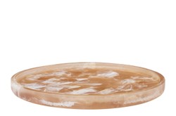Casa Padrino Objeto Decorativo de Lujo Marrón Ø 21 x H. 1,7 cm - Plato Decorativo Redondo de Resina con Espirales Marrón Té - Accesorios de Decoración de Lujo Casa Padrino Objeto Decorativo de Lujo Marrón Ø 21 x H. 1,7 cm - Plato Decorativo Redondo de Resina con Espirales Marrón Té - Accesorios de Decoración de Lujo