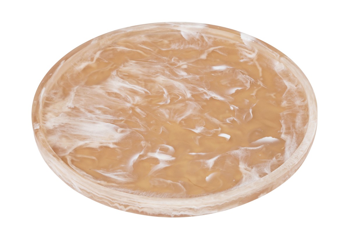 Casa Padrino Objeto Decorativo de Lujo Marrón Ø 26 x H. 1,7 cm - Gran Plato Decorativo Redondo de Resina con Espirales Marrón Té - Accesorios de Decoración de Lujo Casa Padrino Objeto Decorativo de Lujo Marrón Ø 26 x H. 1,7 cm - Gran Plato Decorativo Redondo de Resina con Espirales Marrón Té - Accesorios de Decoración de Lujo