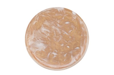 Casa Padrino Objet Décoratif de Luxe Marron Ø 26 x H. 1,7 cm - Grande Assiette Déco Ronde en Résine avec Volutes Brun Thé - Accessoires Déco de Luxe