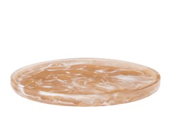 Casa Padrino Objeto Decorativo de Lujo Marrón Ø 26 x H. 1,7 cm - Gran Plato Decorativo Redondo de Resina con Espirales Marrón Té - Accesorios de Decoración de Lujo Casa Padrino Objeto Decorativo de Lujo Marrón Ø 26 x H. 1,7 cm - Gran Plato Decorativo Redondo de Resina con Espirales Marrón Té - Accesorios de Decoración de Lujo