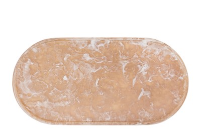 Casa Padrino Vassoio di Lusso Marrone 50 x 25 x H. 1,7 cm - Vassoio Decorativo Rettangolare in Resina con Volute Marrone Tè - Accessori Decorativi di Lusso