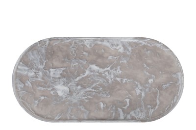 Casa Padrino Vassoio di Lusso Nero 60 x 30 x H. 1,7 cm - Grande Vassoio Decorativo Rettangolare in Resina con Volute Nere Trasparenti - Accessori Decorativi di Lusso