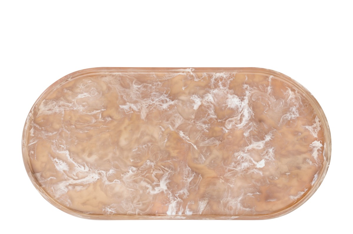 Casa Padrino Bandeja de Lujo Marrón 60 x 30 x H. 1,7 cm - Gran Bandeja Decorativa Rectangular de Resina con Espirales Marrón Té - Accesorios de Decoración de Lujo Casa Padrino Bandeja de Lujo Marrón 60 x 30 x H. 1,7 cm - Gran Bandeja Decorativa Rectangular de Resina con Espirales Marrón Té - Accesorios de Decoración de Lujo