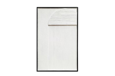 Casa Padrino Luxury Wall Decoration White 60 x 4 x H. 95 cm - Wall Relief Oliver made of Banana Bark with Wooden Frame - Luxury Deco Accessories