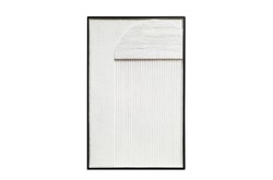 Casa Padrino Decoración de Pared de Lujo Blanco 60 x 4 x H. 95 cm - Relieve de Pared Oliver de Corteza de Plátano con Marco de Madera - Accesorios Decorativos de Lujo