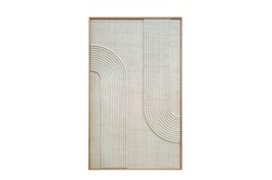 Casa Padrino Decoración de Pared de Lujo Natural 75 x 4 x H. 122 cm - Relieve de Pared Elias de Palma Trenzada con Marco de Chapa de Roble - Accesorios Decorativos de Lujo
