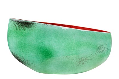 Casa Padrino Coupe de Luxe Bleu / Rouge 51 x 28 x H. 30 cm - Coupe Haute de Forme Organique Drop en Faïence - Accessoires Déco de Luxe