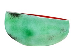 Casa Padrino Coupe de Luxe Bleu / Rouge 51 x 28 x H. 30 cm - Coupe Haute de Forme Organique Drop en Faïence - Accessoires Déco de Luxe