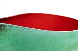 Casa Padrino Coupe de Luxe Bleu / Rouge 51 x 28 x H. 30 cm - Coupe Haute de Forme Organique Drop en Faïence - Accessoires Déco de Luxe
