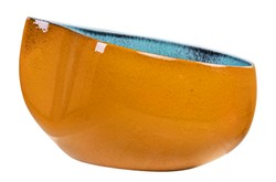 Casa Padrino Cuenco de Lujo Naranja / Azul 51 x 28 x H. 30 cm - Cuenco Alto de Forma Orgánica Drop de Loza - Accesorios Decorativos de Lujo Casa Padrino Cuenco de Lujo Naranja / Azul 51 x 28 x H. 30 cm - Cuenco Alto de Forma Orgánica Drop de Loza - Accesorios Decorativos de Lujo