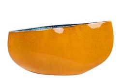 Casa Padrino Cuenco de Lujo Naranja / Azul 51 x 28 x H. 30 cm - Cuenco Alto de Forma Orgánica Drop de Loza - Accesorios Decorativos de Lujo Casa Padrino Cuenco de Lujo Naranja / Azul 51 x 28 x H. 30 cm - Cuenco Alto de Forma Orgánica Drop de Loza - Accesorios Decorativos de Lujo