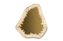 Casa Padrino Specchio da Parete di Lusso Oro 72 x 5 x H. 85 cm - Specchio da Parete con Cornice in Quarzo Naturale e Vetro Specchiato Dorato - Accessori Decorativi di Lusso