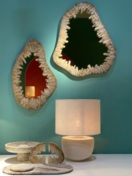 Casa Padrino Specchio da Parete di Lusso Oro 72 x 5 x H. 85 cm - Specchio da Parete con Cornice in Quarzo Naturale e Vetro Specchiato Dorato - Accessori Decorativi di Lusso