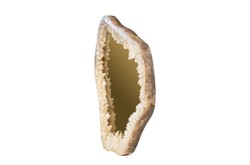 Casa Padrino Specchio da Parete di Lusso Oro 72 x 5 x H. 85 cm - Specchio da Parete con Cornice in Quarzo Naturale e Vetro Specchiato Dorato - Accessori Decorativi di Lusso