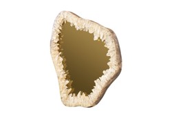 Casa Padrino Specchio da Parete di Lusso Oro 72 x 5 x H. 85 cm - Specchio da Parete con Cornice in Quarzo Naturale e Vetro Specchiato Dorato - Accessori Decorativi di Lusso