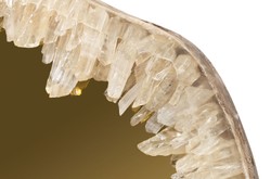 Casa Padrino Specchio da Parete di Lusso Oro 72 x 5 x H. 85 cm - Specchio da Parete con Cornice in Quarzo Naturale e Vetro Specchiato Dorato - Accessori Decorativi di Lusso