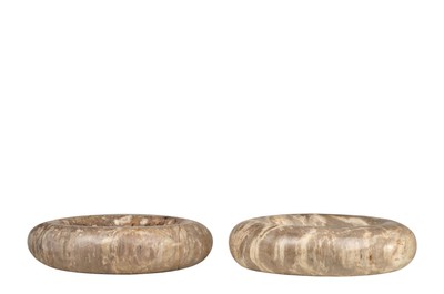 Casa Padrino Coupe de Luxe Ø 30 x H. 8 cm - Coupe Ronde Plate en Bois Pétrifié - Accessoires Déco de Luxe
