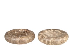 Casa Padrino Cuenco de Lujo Ø 30 x H. 8 cm - Cuenco Redondo Plano de Madera Petrificada - Accesorios Decorativos de Lujo Casa Padrino Cuenco de Lujo Ø 30 x H. 8 cm - Cuenco Redondo Plano de Madera Petrificada - Accesorios Decorativos de Lujo