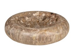 Casa Padrino Cuenco de Lujo Ø 30 x H. 8 cm - Cuenco Redondo Plano de Madera Petrificada - Accesorios Decorativos de Lujo Casa Padrino Cuenco de Lujo Ø 30 x H. 8 cm - Cuenco Redondo Plano de Madera Petrificada - Accesorios Decorativos de Lujo