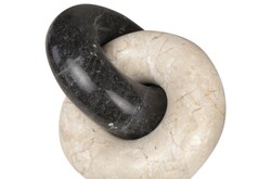 Casa Padrino Objeto Decorativo de Lujo 21 x 17 x H. 11 cm - Objeto Cadena de Ónix y Mármol Negro - Accesorios Decorativos de Lujo