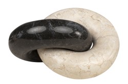 Casa Padrino Objeto Decorativo de Lujo 21 x 17 x H. 11 cm - Objeto Cadena de Ónix y Mármol Negro - Accesorios Decorativos de Lujo