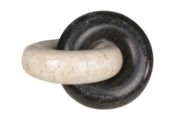 Casa Padrino Objeto Decorativo de Lujo 21 x 17 x H. 11 cm - Objeto Cadena de Ónix y Mármol Negro - Accesorios Decorativos de Lujo