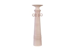 Casa Padrino Jarrón de Lujo Rosa Ø 15 x H. 54,5 cm - Jarrón Alto y Esbelto Datoga Choker de Loza con Cuello de Anillos - Accesorios Decorativos de Lujo Casa Padrino Jarrón de Lujo Rosa Ø 15 x H. 54,5 cm - Jarrón Alto y Esbelto Datoga Choker de Loza con Cuello de Anillos - Accesorios Decorativos de Lujo
