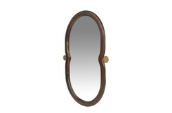 Casa Padrino Specchio da Parete di Lusso Marrone / Oro 73,5 x 3 x H. 105 cm - Grande Specchio da Parete Touma XL con Cornice in Legno di Mindi e Ottone - Accessori Decorativi di Lusso