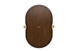 Casa Padrino Specchio da Parete di Lusso Marrone / Oro 73,5 x 3 x H. 105 cm - Grande Specchio da Parete Touma XL con Cornice in Legno di Mindi e Ottone - Accessori Decorativi di Lusso