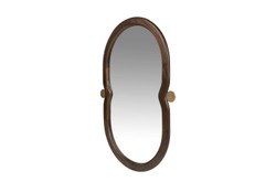 Casa Padrino Specchio da Parete di Lusso Marrone / Oro 73,5 x 3 x H. 105 cm - Grande Specchio da Parete Touma XL con Cornice in Legno di Mindi e Ottone - Accessori Decorativi di Lusso